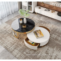 luxury Stainless Steel Round Metal Gold Coffee Tables